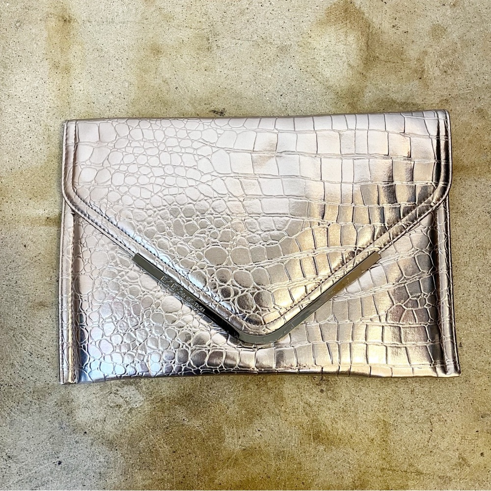 BCBGENERSTION Silver Envelope Clutch Purse